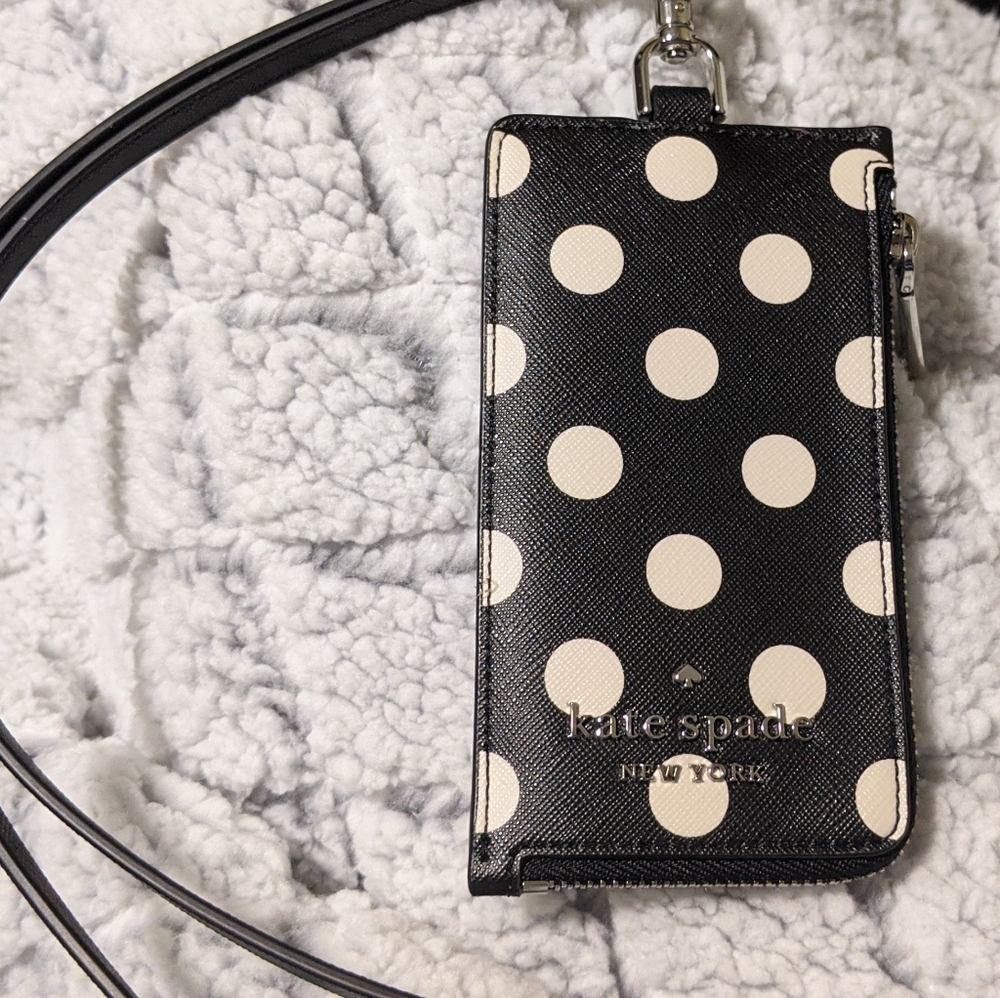 Kate Spade Polka Dot Card Case Lanyard